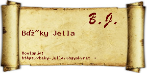 Béky Jella névjegykártya